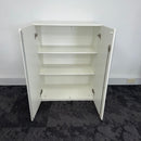 Used White Wooden Cupboard with 2 Shelves