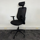 New Black Mesh Task Chair with Adjustable Lumbar and Headrest