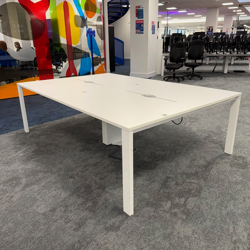 Used Sven Branded White Top Bench Desks - Banks of 4,6,8