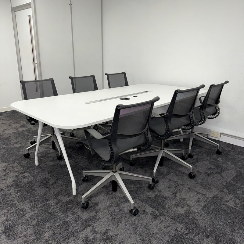 Used Herman Miller Meeting Table with 6 x Herman Miller Setu Chairs