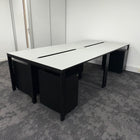 Used Single Bench Desk with Cable Tray and 3 Draw Pedestal