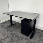 Used Mobili Dual Motor Height Adjustable Desk with Pedestal and Power