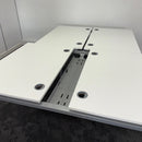 Used Mobili Sliding Top White Bench Desks with Cable Trays - Banks of 4,6,8