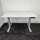 Used Dual Motor White Electric Height Adjustable Desk