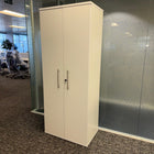 Used Tall White Wooden Storage Cupboard