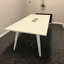 Used Kusch+Co White Meeting Table with Central Power