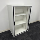 Used White Tambour with 2 Shelves