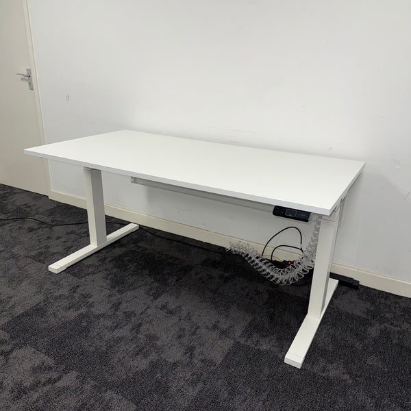 Used Steelcase Migration Height Adjustable Desk with Cable Tray and Modesty Panel