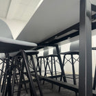 Used White High Table Set with 8 Grey Stools
