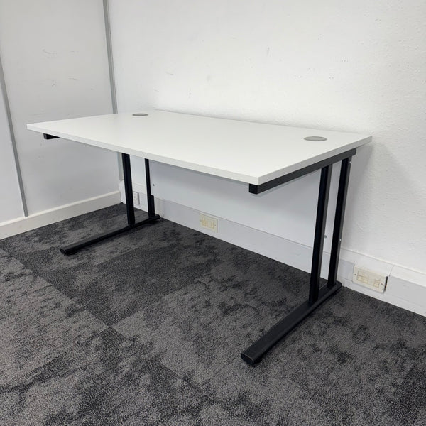 Used Cantilever Single Desk with Modesty Panel