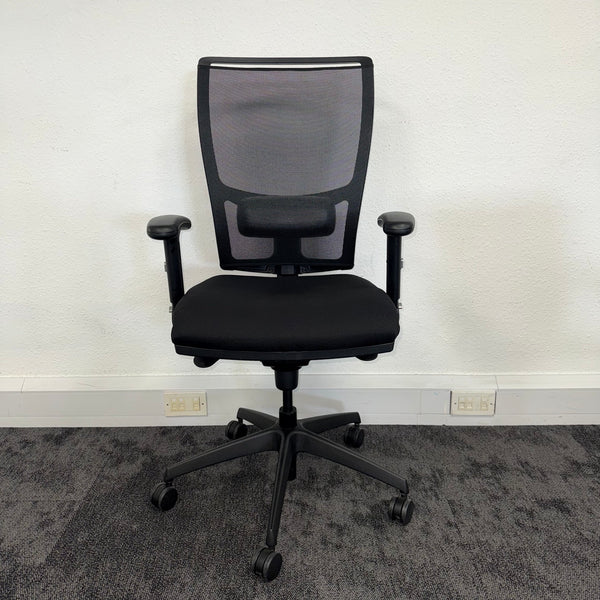 Used Fully Adjustable Mesh Task Chair - Reupholstered in New Fabric