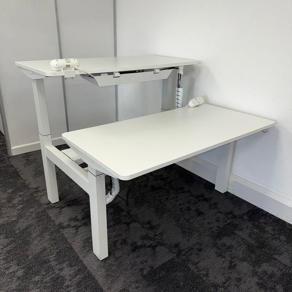 Used Herman Miller Ratio Double Electric Desk with Desktop Power