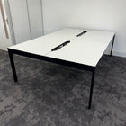 Used White Bench Desk with Cable Tray 1200x800