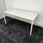 Used Narbutas Nova Single Bench Desk with Cable Tray and Desktop Power