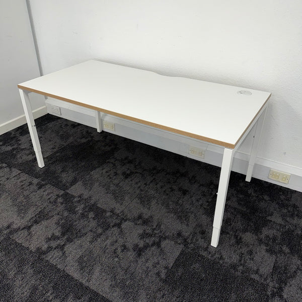 Used Narbutas Nova Single Bench Desk with Cable Tray and Desktop Power