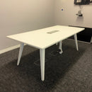 Used Kusch+Co White Meeting Table with Central Power