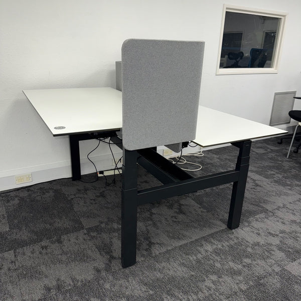 Used Ahrend Balance Double Electric Desk with Screens and Cable Management