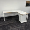Used Narbutas Curved Desk with Pedestal and Modesty Panel