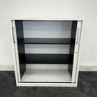Used White Tambour Cupboard with Lock and Key
