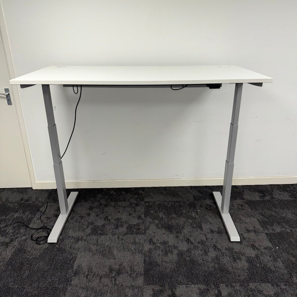 Used Dual Motor Electric Height Adjustable Desk with Memory and Desktop Power