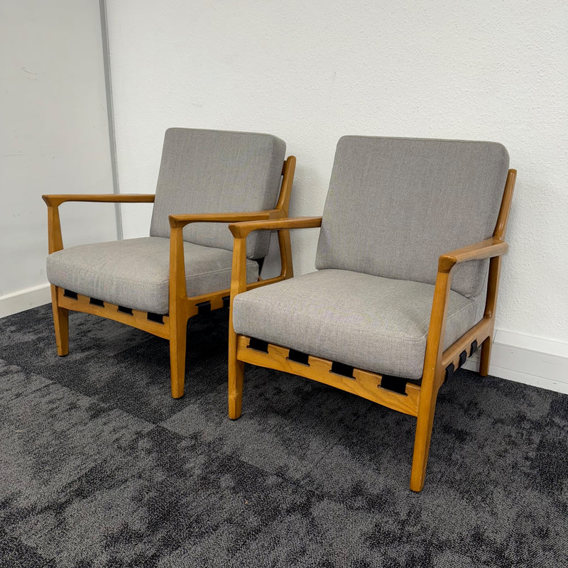 Used Office Reception Armchairs Set