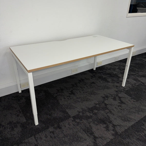 Used Narbutas Nova Single Bench Desk with Cable Tray and Desktop Power