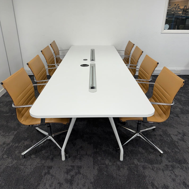 Used Herman Miller Large Meeting Table with 8 ICF Una Chairs