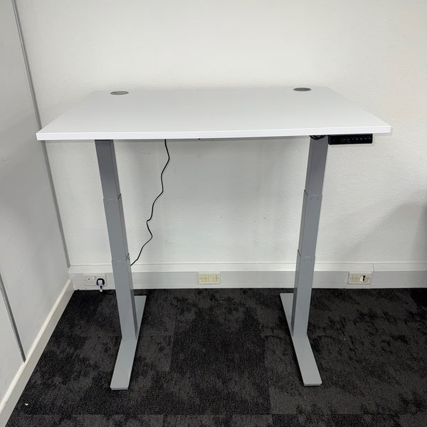 Used Dual Motor White Electric Height Adjustable Desk