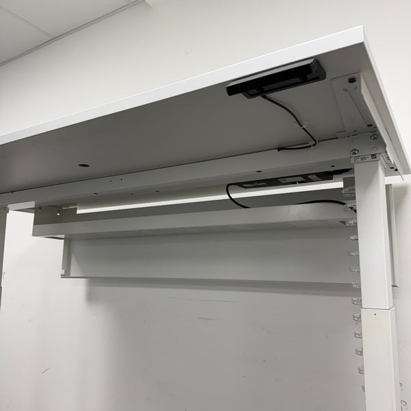 Used Steelcase Migration Height Adjustable Desk with Cable Tray and Modesty Panel