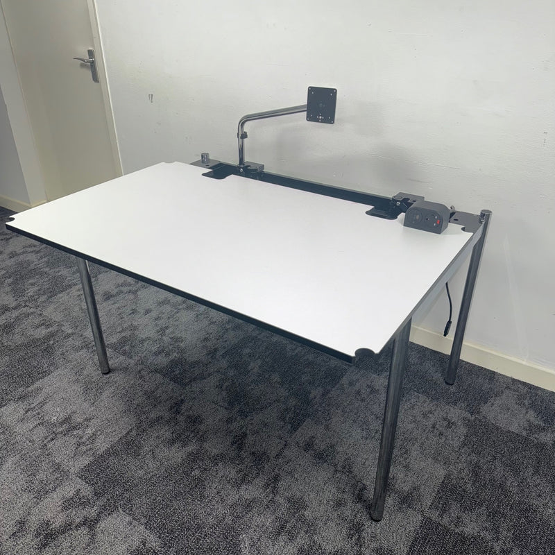 Used USM Haller Advance Plus Sliding Top Desk with Monitor Arm and Power 1200mm