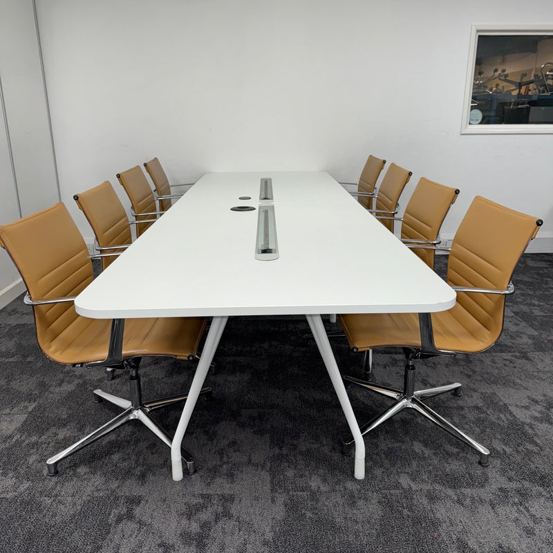 Used Herman Miller Large Meeting Table with 8 ICF Una Chairs