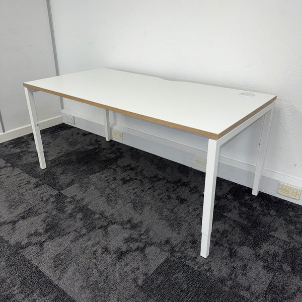 Used Narbutas Nova Single Bench Desk with Cable Tray and Desktop Power