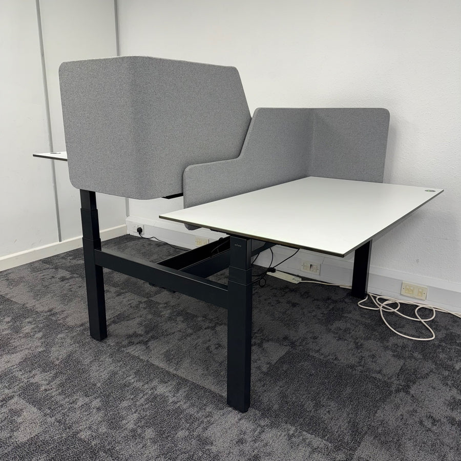 Used Ahrend Balance Double Electric Desk with Screens and Cable Management
