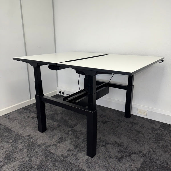 Used Fumac Double Electric Back to Back Height Adjustable Bench Desk