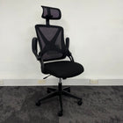 New Capitan Office Chair with Mesh Back Lumbar and Folding Arms Black