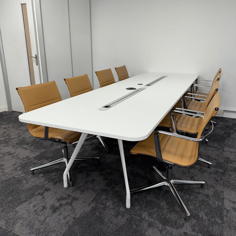 Used Herman Miller Large Meeting Table with 8 ICF Una Chairs