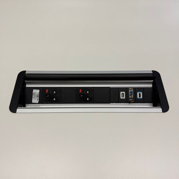 Used Kusch+Co White Meeting Table with Central Power