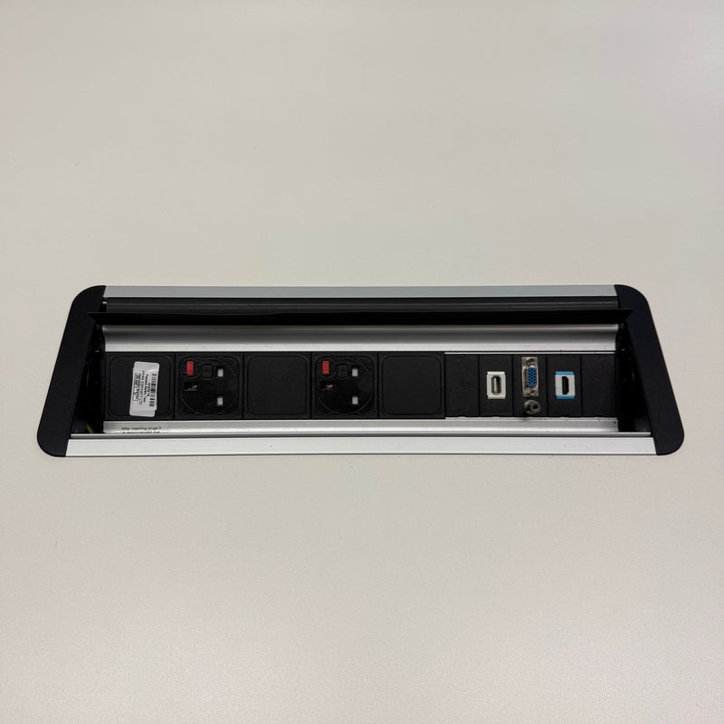 Used Kusch+Co White Meeting Table with Central Power