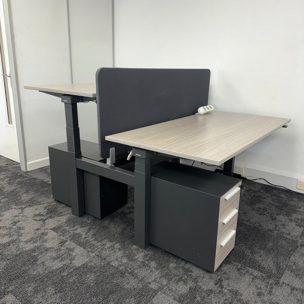 Used Steelcase Migration Electric Sit Stand Bench Bundle