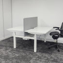 New Cancelled Order Electric Height Adjustable White Bench Desk with Screen and Cable Tray