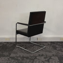 Used William Hands Black Leather Boardroom Chairs