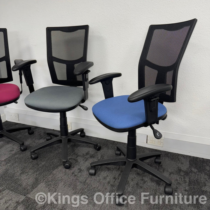 Used 3 Lever Mesh Task Chairs With Coloured Seats