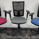 Used 3 Lever Mesh Task Chairs With Coloured Seats