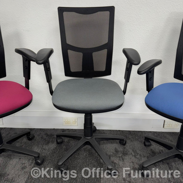 Used 3 Lever Mesh Task Chairs With Coloured Seats