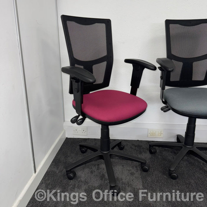 Used 3 Lever Mesh Task Chairs With Coloured Seats