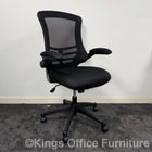 Used Black Mesh Task Chair With Foldaway Arms