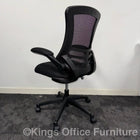 Used Black Mesh Task Chair With Foldaway Arms