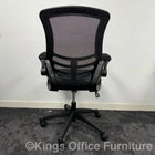 Used Black Mesh Task Chair With Foldaway Arms