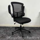 Used Black Mesh Task Chair With Foldaway Arms