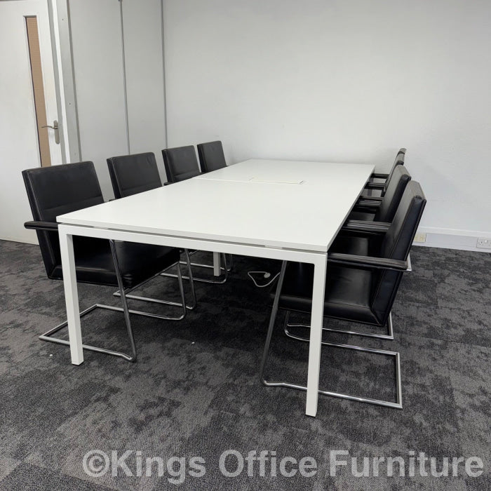 Used Boardroom Table With Power And Designer Meeting Chairs